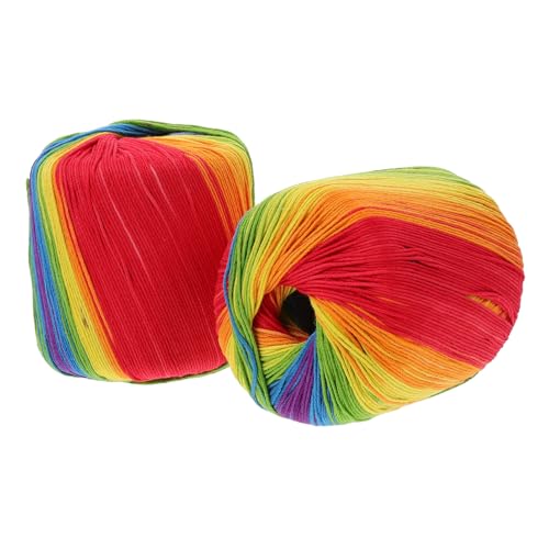 GALPADA 2 Rollen Regenbogen Baumwollgarn Weiches Reißfestes Häkelgarn für DIY Handarbeiten Vielseitiges Strickgarn für Anfänger und Kreative Bastelprojekte GALPADA 2 Rollen Regenbogen Baumwollgarn Weiches Reißfestes Häkelgarn für DIY Handarbeiten Vielseitiges Strickgarn für Anfänger und Kreative Bastelprojekte von GALPADA
