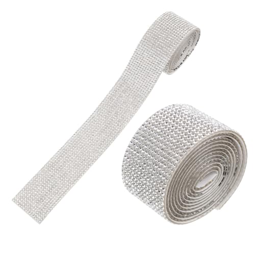 GALPADA 2 Rollen Selbstklebendes Strassband Breit DIY Schmucksteine Klebbare Glitzerbänder zum Aufnähen und Dekorieren von Kleidung Autos Geschenken und Handwerk von GALPADA