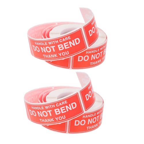 GALPADA 2 Rollen Versandaufkleber Nicht Knicken mit Starker Klebkraft Rote Warnaufkleber Handle With Care für Zerbrechliche Pakete Selbstklebend und Langlebig für Versand und Verpackung GALPADA 2 Rollen Versandaufkleber Nicht Knicken mit Starker Klebkraft Rote Warnaufkleber Handle With Care für Zerbrechliche Pakete Selbstklebend und Langlebig für Versand und Verpackung von GALPADA