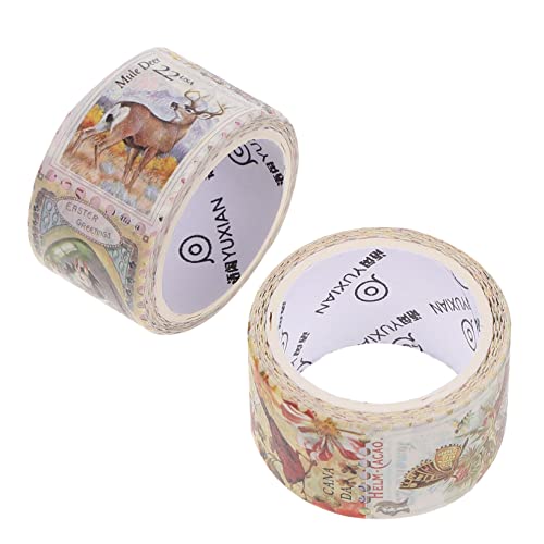 GALPADA 2 Rollen Vintage Washi Tape Dekoratives Klebeband für DIY Journaling Scrapbooking mit Motiven Wald Insekten für Kreative Projekte und von GALPADA