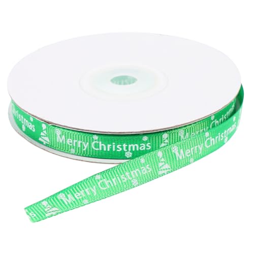 GALPADA 2 Rollen Weihnachtliches Geschenkband Polyesterband Grün Festlich Bedrucktes Dekoband für Geschenkverpackung Bastelarbeiten Partydeko und Weihnachtsbaumgestaltung GALPADA 2 Rollen Weihnachtliches Geschenkband Polyesterband Grün Festlich Bedrucktes Dekoband für Geschenkverpackung Bastelarbeiten Partydeko und Weihnachtsbaumgestaltung von GALPADA