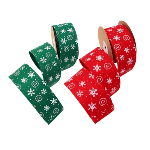 GALPADA 2 Rollen Weihnachts Dekoband Rot Tannengrün Schneeflocken Schleifenband Geschenkband für DIY Basteln Weihnachtsdeko Kränze und Geschenke GALPADA 2 Rollen Weihnachts Dekoband Rot Tannengrün Schneeflocken Schleifenband Geschenkband für DIY Basteln Weihnachtsdeko Kränze und Geschenke von GALPADA