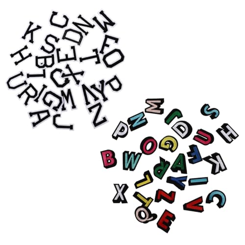 GALPADA 2 Sätze Buchstaben Aufnäher mit Stickerei Patches zum Aufnähen und Aufbügeln für Kleidung DIY Dekoration und Bunte Alphabet Applikationen für Textilien Schuhe Hüte von GALPADA
