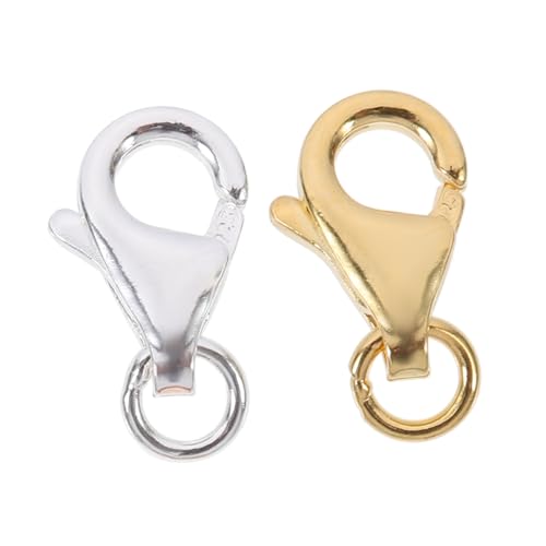 GALPADA 2 Sätze Lobster Clasps Schmuckverbinder aus Sterlingsilber und Goldfarben Langlebige DIY Armband Halskettenverschlüsse für Individuelles Basteln von Schmuckstücken von GALPADA