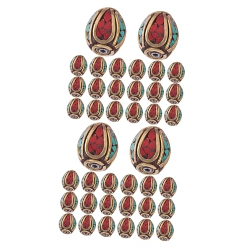 GALPADA 2 Sätze Nepal Stil Buddha Spacer Perlen Für Diy Schmuckherstellung Handgefertigte Grüne Türkis Abstandshalter Für Armbänder Und Vielseitige Perlen Für Stück * 2 von GALPADA
