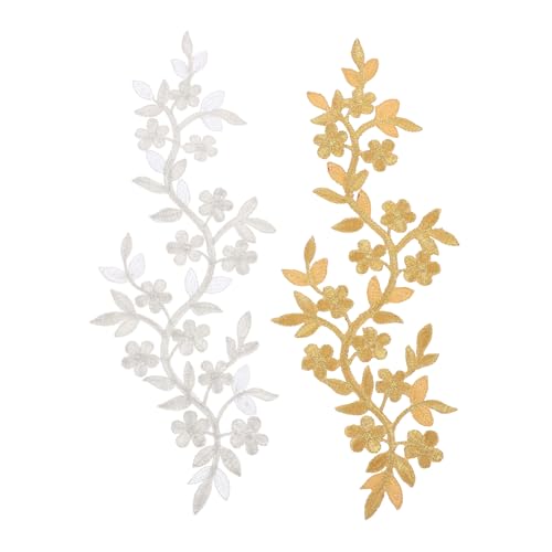 GALPADA 2 Stück Bestickte Aufnäh Patches mit Rattan Motiv Gold und Silber DIY Kleidung Applikationen zum Aufnähen Dekorative Kleider und Jackenaccessoires Vielseitig für Mode und GALPADA 2 Stück Bestickte Aufnäh Patches mit Rattan Motiv Gold und Silber DIY Kleidung Applikationen zum Aufnähen Dekorative Kleider und Jackenaccessoires Vielseitig für Mode und von GALPADA