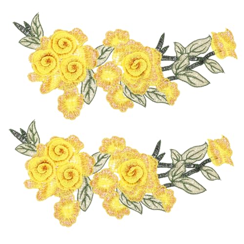 GALPADA 2 Stück Blumen Stickerei Applikationen zum Aufnähen für DIY Bastelprojekte Geeignet für Kleidung Taschen Hüte und Mehr Waschbar und Dekorativ von GALPADA