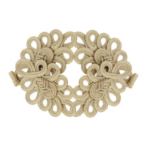 GALPADA 2 Stück Chinesische Knoten Knöpfe Handgefertigt Goldfarbene Große Knöpfe für Traditionelle Kleidung Mäntel Cheongsam Retro bekleidungsverschlüsse Stilvolle Outfit accessoires von GALPADA
