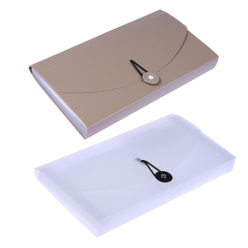 GALPADA 2 Stück Dokumentenmappe mit Elastischem Band Tragbare Transparente und Khakifarbene Aktenordner aus PP Material Erweiterbar für Büro und Zuhause GALPADA 2 Stück Dokumentenmappe mit Elastischem Band Tragbare Transparente und Khakifarbene Aktenordner aus PP Material Erweiterbar für Büro und Zuhause von GALPADA