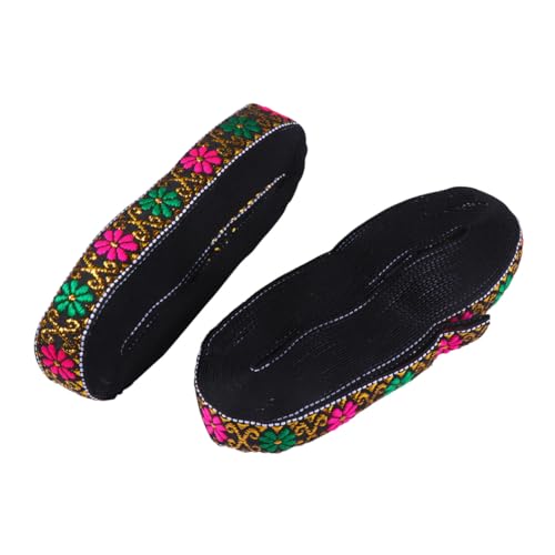 GALPADA 2 Stück Ethnische Stickerei Spitze Jacquardband Mit Blumenmuster Für DIY Kleidung Vorhänge Zubehör Schwarz von GALPADA