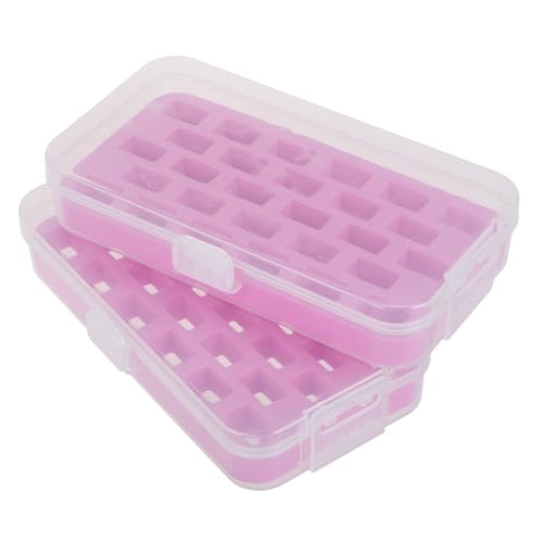 GALPADA 2 Stück Fächer Bobbin Box Plastik Aufbewahrungsbox für Nähmaschinenspulen Passend Robuster Kunststoff Organizer für Näh und Stickmaschinenspulen von GALPADA