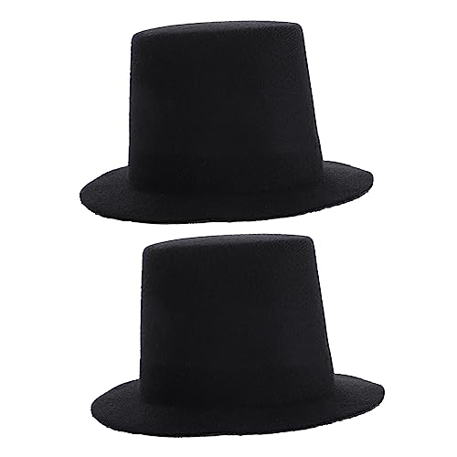 GALPADA 2 Stück Kleiner Hut Accessoires accesories Teddybärhüte Puppenhüte Kappen Party Zubehör Zylinderhut für Puppe Spitze hoch Miniatur-Tops-Hüte formeller Hut der Puppe Stoff Black von GALPADA