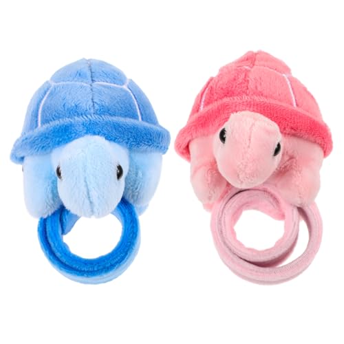 GALPADA 2 Stück Kuscheliges Schildkröten Plüsch Slap Armband Partyarmband Leicht Tragbar Partyzubehör für Geburtstagsfeier Halloween Weihnachten von GALPADA