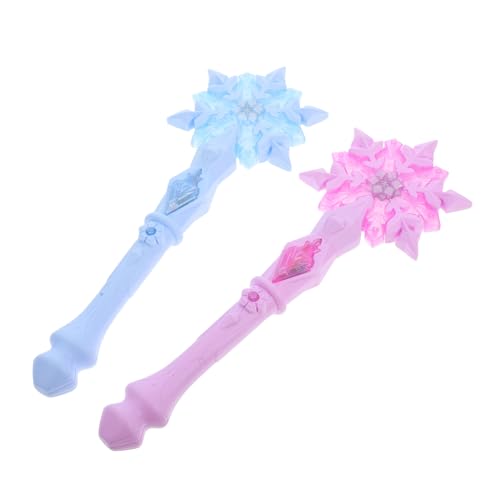 GALPADA 2 Stück Leuchtende Schneeflocken Zauberstäbe Dekorative LED Feenstäbe für Mädchen Leichte Party Sticks Kreatives Design Geburtstagsgeschenk Tragbar und Elegant von GALPADA