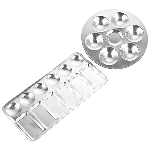 GALPADA 2 Stück Malpalette Multifunktionale Farbmischplatten für Künstler Wasserfarben Mischpalette Runde Fächer und Rechteckige Fächer Tragbar und Leicht für Kunst und Handwerk GALPADA 2 Stück Malpalette Multifunktionale Farbmischplatten für Künstler Wasserfarben Mischpalette Runde Fächer und Rechteckige Fächer Tragbar und Leicht für Kunst und Handwerk von GALPADA
