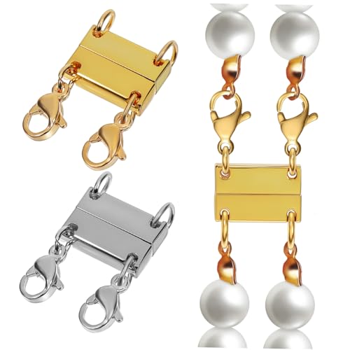 GALPADA 2 Stück Mehrfach Kettenverschluss aus Zinklegierung Eleganter Layering Verschluss mit Doppelkarabiner Langlebiger Schmuckverschluss für Vielseitige Halsketten Stiloptionen von GALPADA