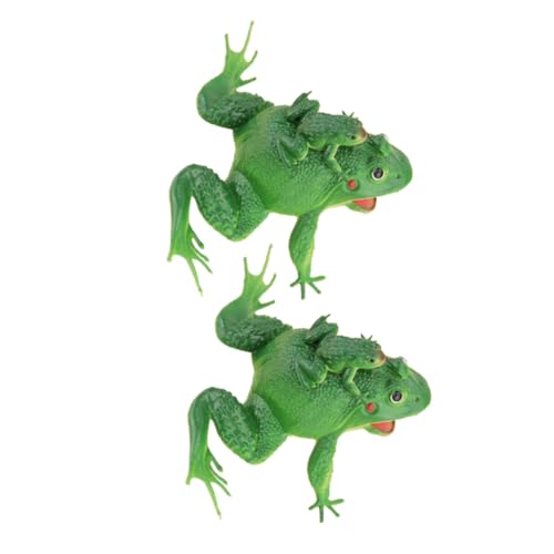 GALPADA 2 Stück Mini Froschspielzeug Realistische Grüne Frösche mit Geräuschfunktion Gartenornament für Kreativität und Hand Auge Koordination von GALPADA