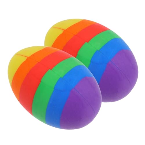 GALPADA 2 Stück Mini Radiergummis Osterei Form Niedlich für Schreib und Zeichenkorrektur Ostern Party Kinderfreundlich Kompakt von GALPADA