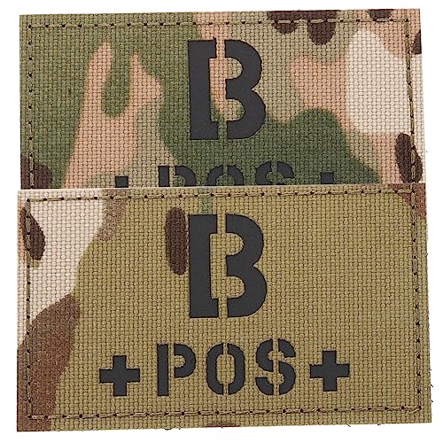 GALPADA 2 Stück Reflektierende Blutgruppen Patches Camouflage Aufnäher mit Strapazierfähige Sicherheitsabzeichen für Kleidung Rucksack Taktische Einsatzkleidung von GALPADA