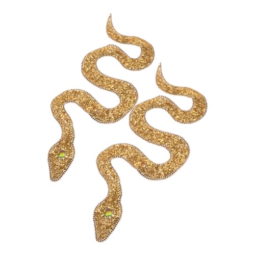 GALPADA 2 Stück Schlangenförmige Strass Pailletten Patches zum Aufbügeln Glitzernde DIY Applikationen für Kleidung Schuhe Hüte Taschen Modische Textil Verzierung von GALPADA