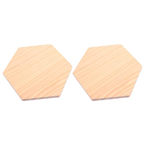 GALPADA 2 Stück Sechseckige Holzplatten Unbehandelte DIY Bastelbrettchen für Kunsthandwerk und Dekoration Kantenlänge Dicke von GALPADA
