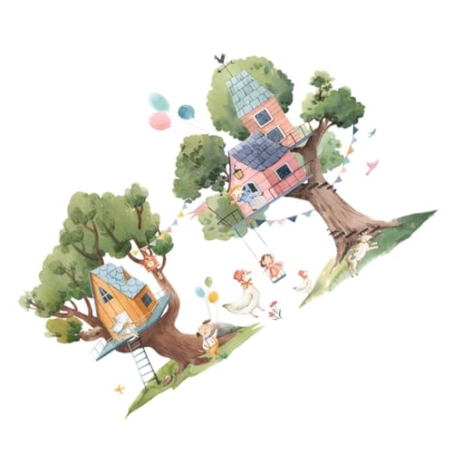 GALPADA 2 Stück Selbstklebende Wandsticker Bunten Tiermotiven Umweltfreundlich Blasenfrei Schadstofffrei Langlebig für Kinderzimmer Wohnzimmer und Flur von GALPADA