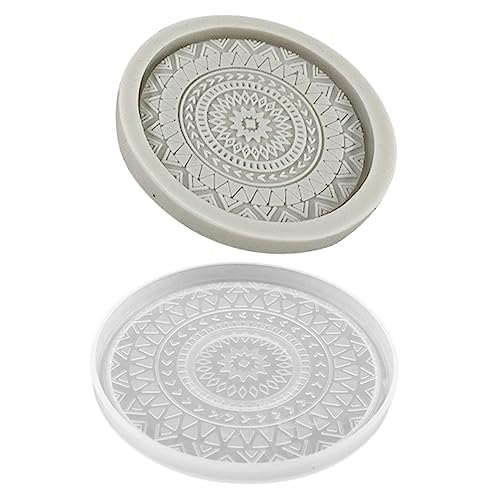 GALPADA 2 Stück Silikon Untersetzer Gießform Runde DIY Cup Pad Mold für Kreative Harzprojekte Glatte Oberfläche Antihaftbeschichtet für Bastelarbeiten von GALPADA
