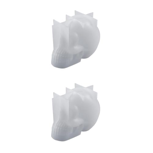 GALPADA 2 Stück Skull Shaped Epoxy Mold für Halloween Silikonform für Kerzen und Bastelprojekte Diy Schädel Gießform Glatte Oberfläche Leicht zu Entformen für Kreative Dekorationen und von GALPADA