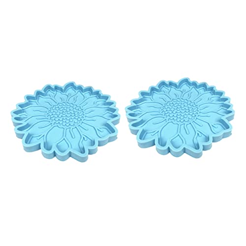 GALPADA 2 Stück Sonnenblumen Silikonform für DIY Epoxidharz Untersetzer Hochwertige Gießform für Kreative Bastelprojekte für Handarbeiten und Dekoration von GALPADA
