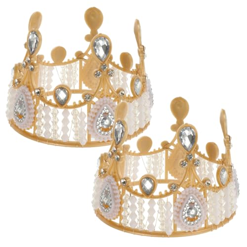 GALPADA 2 Stück Teiliges Cake Crown Topper aus Kunststoff Goldfarbene Kronenform mit Funkelnden Strasssteinen Sichere Tortendeko für Shower Geburtstags und Partyornament GALPADA 2 Stück Teiliges Cake Crown Topper aus Kunststoff Goldfarbene Kronenform mit Funkelnden Strasssteinen Sichere Tortendeko für Shower Geburtstags und Partyornament von GALPADA
