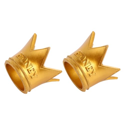 GALPADA 2 Stück Teiliges Goldene Kronen Cake Topper Tortendeko Langlebig Bruchfest Einfache Anwendung für Geburtstag Hochzeit Party Kuchen Dekoration von GALPADA