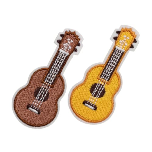 GALPADA 2 Stück Teiliges Kreative Gitarren Aufnäher zum Aufnähen Bestickte DIY Kleidungspatches Dekorative Reparaturflicken für Jacken Jeans Hüte und Rucksäcke von GALPADA