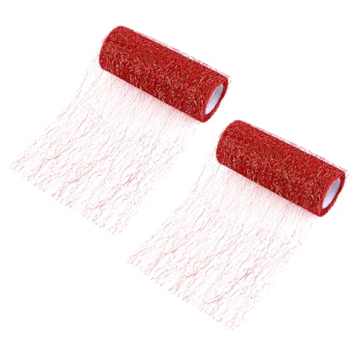 GALPADA 2 Stück Teiliges Mesh Ribbon Breit Schimmerndes Tüllband für DIY Hochzeitsdeko Geschenkverpackung Haarschmuck Bastelprojekte Vielseitiges Dekoband von GALPADA