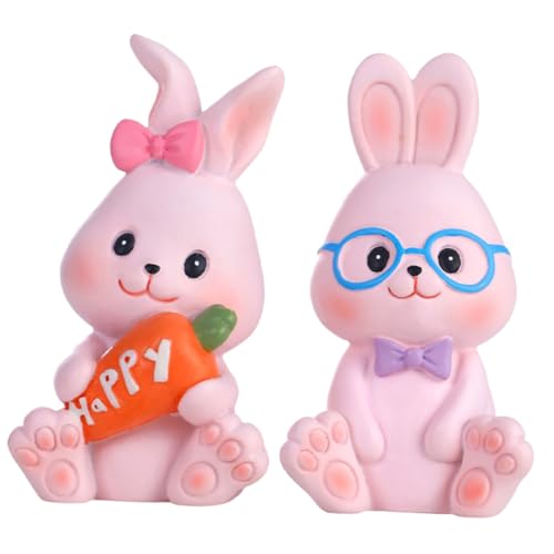 GALPADA 2 Stück Teiliges Miniatur Resin Häschen Niedliche Hasenfigur als Cake Topper und Dekoration für Geburtstagstorten Desktop und Micro Garten Deko für Ostern und Feierlichkeiten GALPADA 2 Stück Teiliges Miniatur Resin Häschen Niedliche Hasenfigur als Cake Topper und Dekoration für Geburtstagstorten Desktop und Micro Garten Deko für Ostern und Feierlichkeiten von GALPADA
