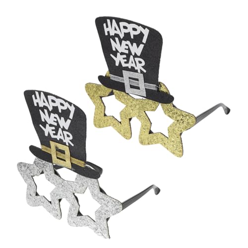 GALPADA 2 Stück Teiliges Neujahrs Partybrillen ohne Gläser aus Hochwertigem Papier in Gold und Silber Kreative Cosplay Brillen Festliche Dekoration für Silvester Karneval und GALPADA 2 Stück Teiliges Neujahrs Partybrillen ohne Gläser aus Hochwertigem Papier in Gold und Silber Kreative Cosplay Brillen Festliche Dekoration für Silvester Karneval und von GALPADA