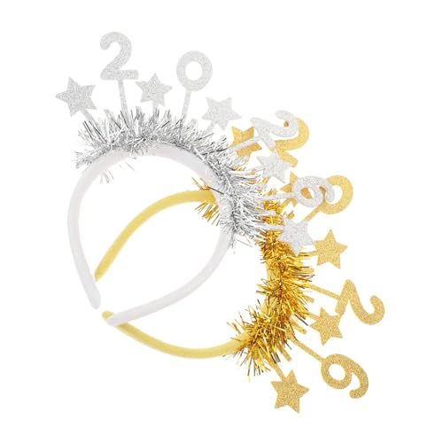 GALPADA 2 Stück Teiliges Neujahrs Stirnband mit Funkelnden Sternen und Pailletten Silber Goldenes Haaraccessoire für Festliche Silvesterpartys und Feiertagsfeiern GALPADA 2 Stück Teiliges Neujahrs Stirnband mit Funkelnden Sternen und Pailletten Silber Goldenes Haaraccessoire für Festliche Silvesterpartys und Feiertagsfeiern von GALPADA