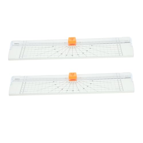 GALPADA 2 Stück Teiliges Papierschneidegerät mit Klappbarem Lineal Präziser Papiertrimmer für Scrapbooking Bastelarbeiten Foto und Etikettenzuschnitt Platzsparend Sicher und Scharf für von GALPADA