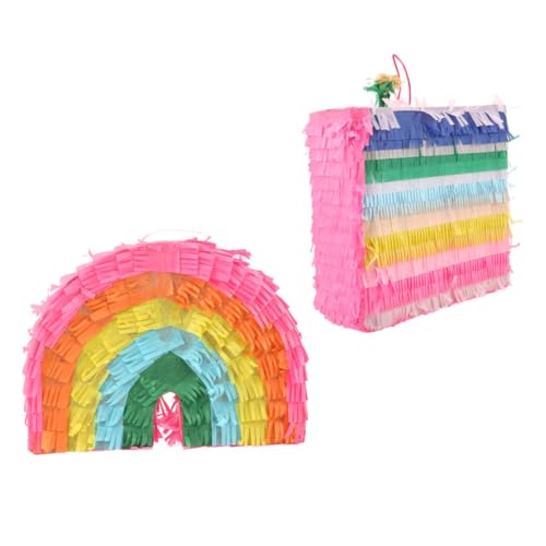 GALPADA 2 Stück Teiliges Pinata Regenbogen und Kuchen zum Befüllen Süßigkeiten Farbenfrohe Partydekoration für Geburtstagsfeiern und Festlichkeiten GALPADA 2 Stück Teiliges Pinata Regenbogen und Kuchen zum Befüllen Süßigkeiten Farbenfrohe Partydekoration für Geburtstagsfeiern und Festlichkeiten von GALPADA