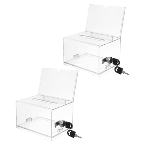 GALPADA 2 Stück Visitenkartenbox mit Schloss Praktischer Kartenhalter für Aufbewahrung von Geschäftskarten Transparente Spendenbox für Büro und Zuhause Stabil und Leicht zu Reinigen GALPADA 2 Stück Visitenkartenbox mit Schloss Praktischer Kartenhalter für Aufbewahrung von Geschäftskarten Transparente Spendenbox für Büro und Zuhause Stabil und Leicht zu Reinigen von GALPADA