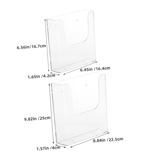 GALPADA 2 Stück Wandprospekthalter Transparent Acryl Dokumentenhalter Wandmontage für Büro Zeitschriften Aufbewahrung und Prospektdisplay Organizer für Ordentliche Ablage von GALPADA
