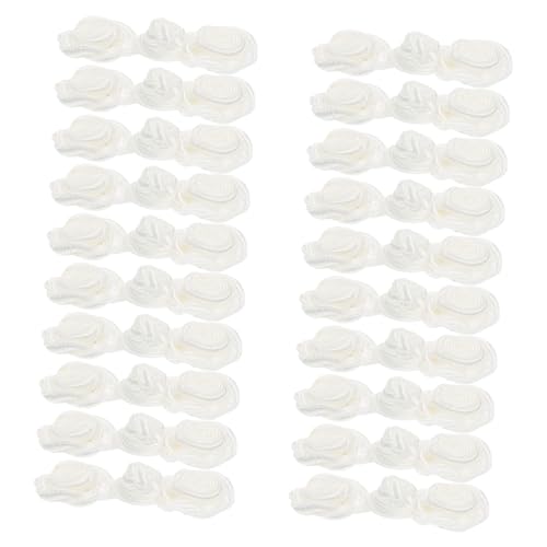 GALPADA 20 Paare Vintage Chinesische Knotenknöpfe Chemischen Fasern für Cheongsam Han Anzüge Praktische Kleidungsschließer Handgefertigte Accessoires Weiß von GALPADA