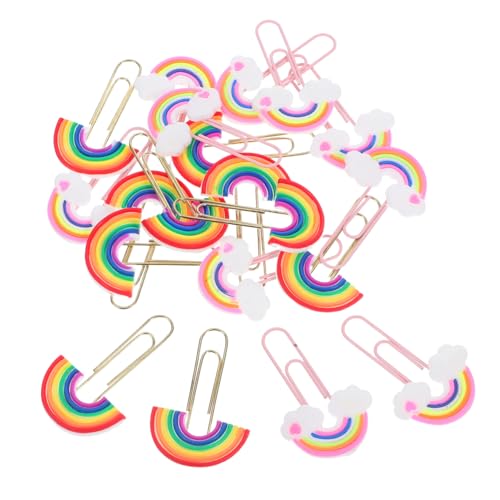 GALPADA 20 Stück Bunte Papierklammern Kreative Regenbogen Büroklammern aus PVC für Vielseitige Anwendungen für Büro und Zuhause von GALPADA