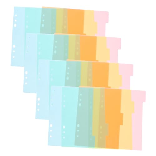 GALPADA 20 Stück Bunte Trennblätter für Ringordner Farbige Index Tabs Wiederverwendbare Notizbuch Teiler aus Hochwertigem Material für Klare Dokumententrennung und Schnellen Zugriff von GALPADA