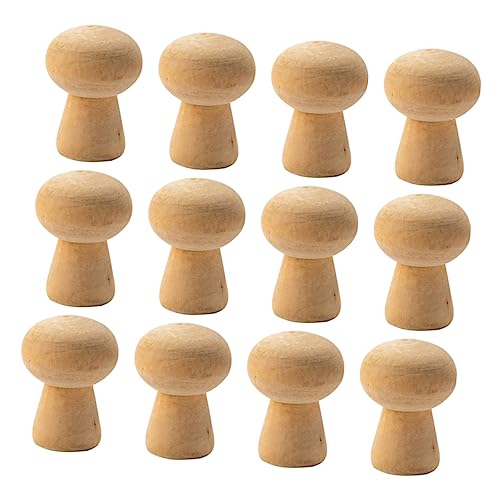 GALPADA 20 Stück Holz Pilz Kopf Puzzle Dekorationen Unbemalte Holzornamente zum Malen und Basteln für Kreative DIY Projekte für Kreativität und Koordination von GALPADA