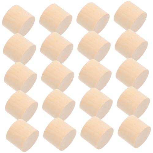 GALPADA 20 Stück Holzsäule DIY malen Bausatz unvollendet Zentimeter Handwerk Leerzeichen schnitzen einseitig für Holzblöcke kleiner Holzblock Holzzylinder unfertiger Holzblock Birke von GALPADA