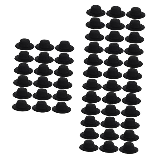 GALPADA 20 Stück Miniatur Puppenhüte in Schwarz – Hochwertige Formelle Hüte Für Kreative Bastelprojekte Und Puppenoutfits - Ideal Als Dekoration Oder Für Mädchen von GALPADA
