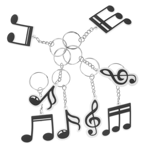GALPADA 20 Stück Musik-party-schlüsselanhänger Gänseblümchen Party Gefälligkeiten Gastgeschenke Zum Thema Musik Herstellung Jungs Schlüsselketten Für Musical Junge Schwarz Pvc von GALPADA