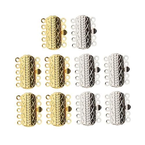 GALPADA 20 Stück Schmuckherstellung Zubehör Reihige Armband und Halskettenverschluss Verbinder Silberfarbenem Stahl für DIY Schmuckprojekte von GALPADA