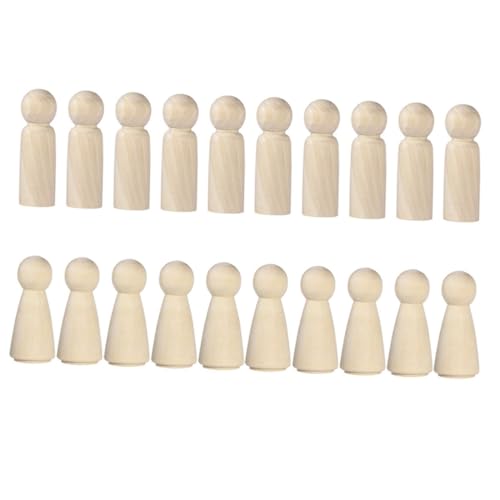 GALPADA 20 Stück Teiliges DIY Holzfiguren Unbemalte Holzpuppen zum Bemalen Kreative Bastelspielzeuge Glatte Oberfläche Leicht und Langlebig für Kunst Handwerksprojekte Jungen und Mädchen von GALPADA