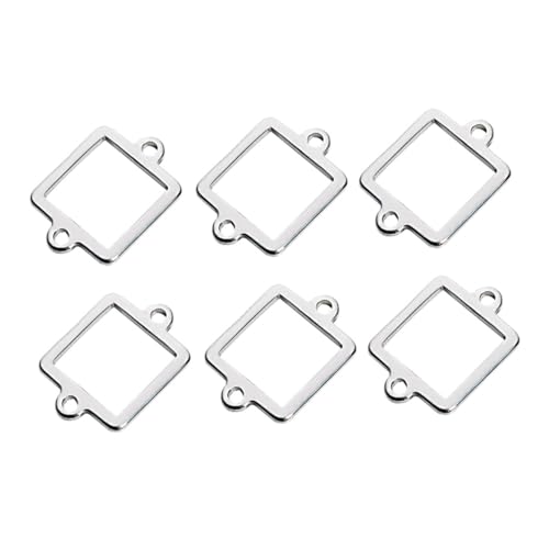 GALPADA 20 Stück Teiliges Doppel Loch Anhängerverbinder Basis DIY Schmuckzubehör Silber Rostfrei Langlebig für Halskettenherstellung und Schmuckverbinder von GALPADA
